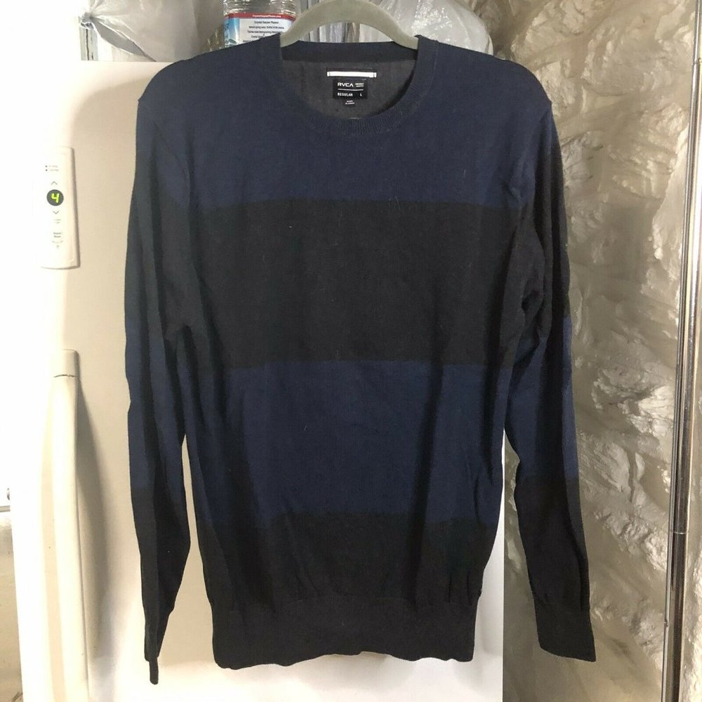 RVCA Striped Cotton Sweater Size Large